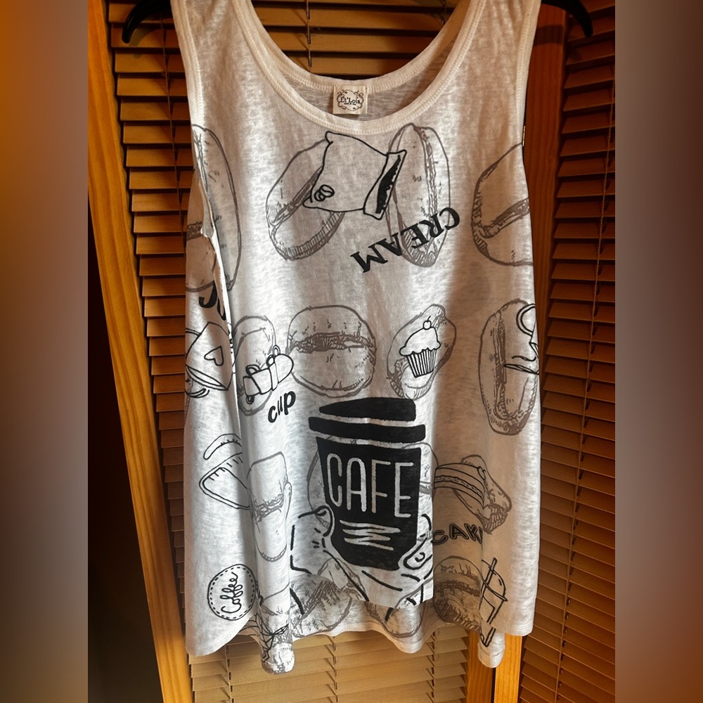 White Graphic Tank Top
